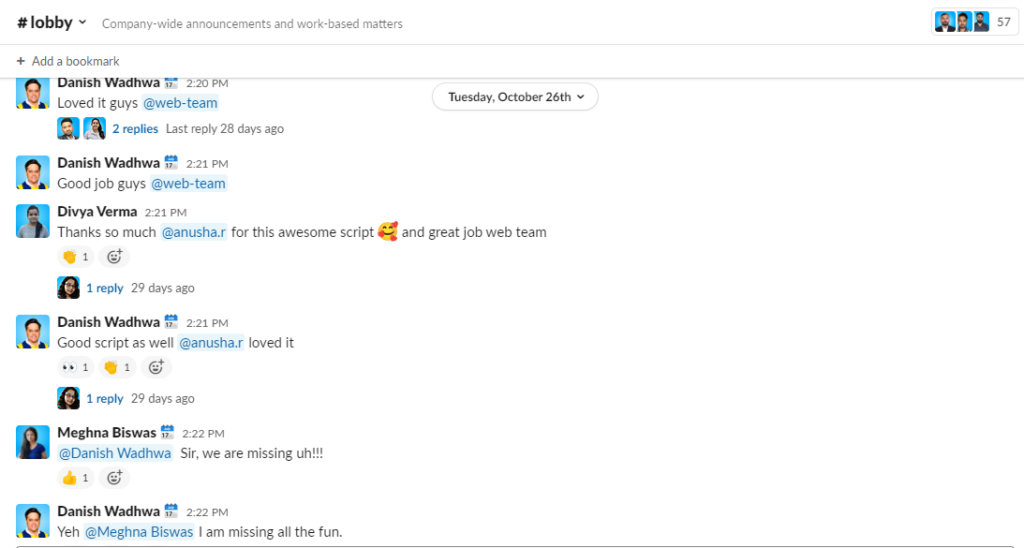 REVIVE 2021: Know How webdians reconnected after 18 Months 21 webdew revive lobby slack