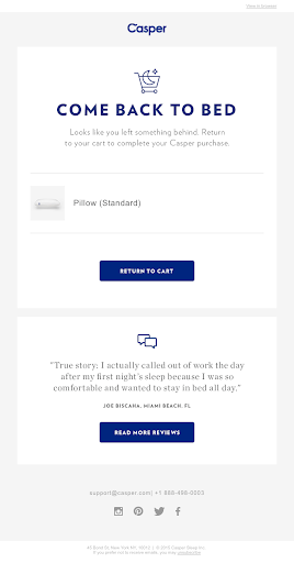 Abandoned Cart Campaigns example 2