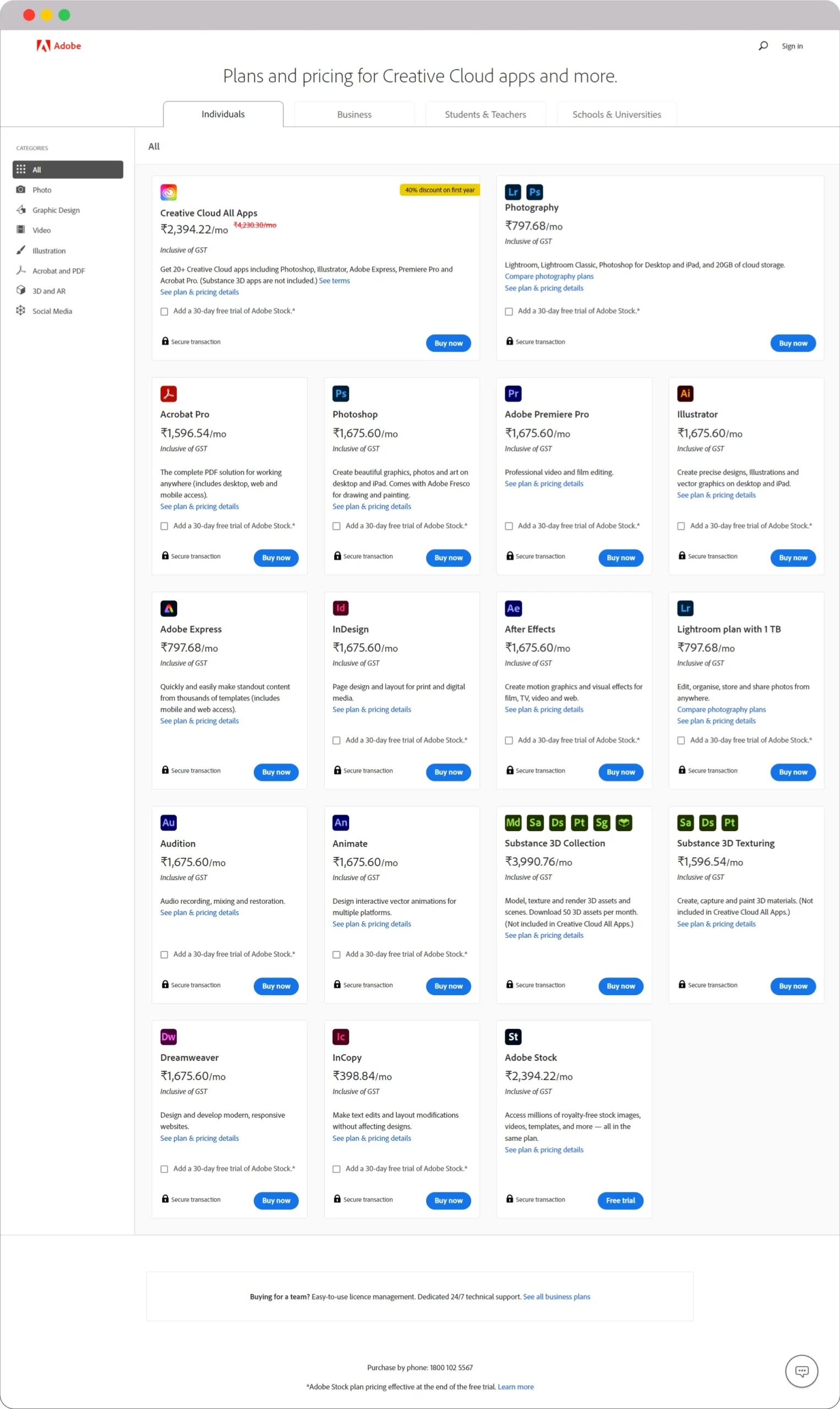 SaaS Website Examples: Discover the Power of Great Design 8 Adobe creative cloud pricing page scaled