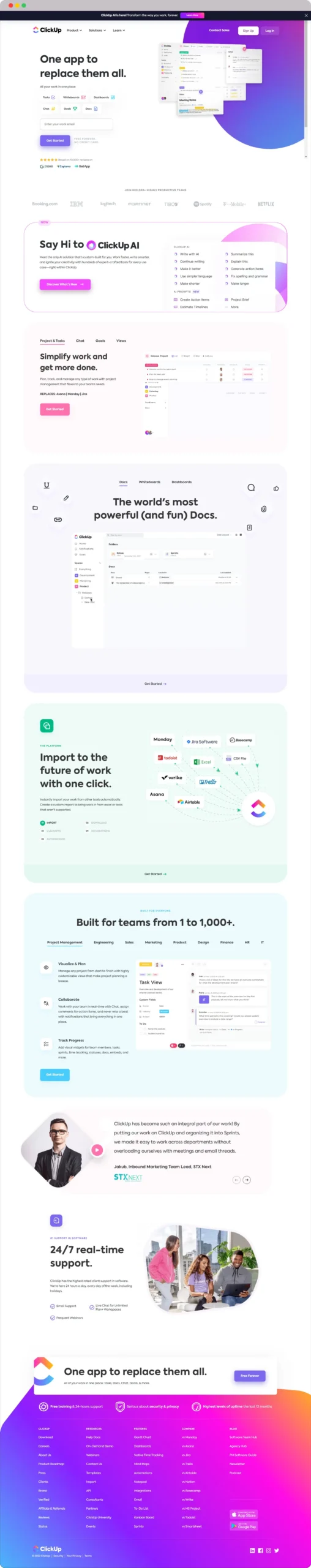SaaS Website Examples: Discover the Power of Great Design 13 ClickUp homepage scaled