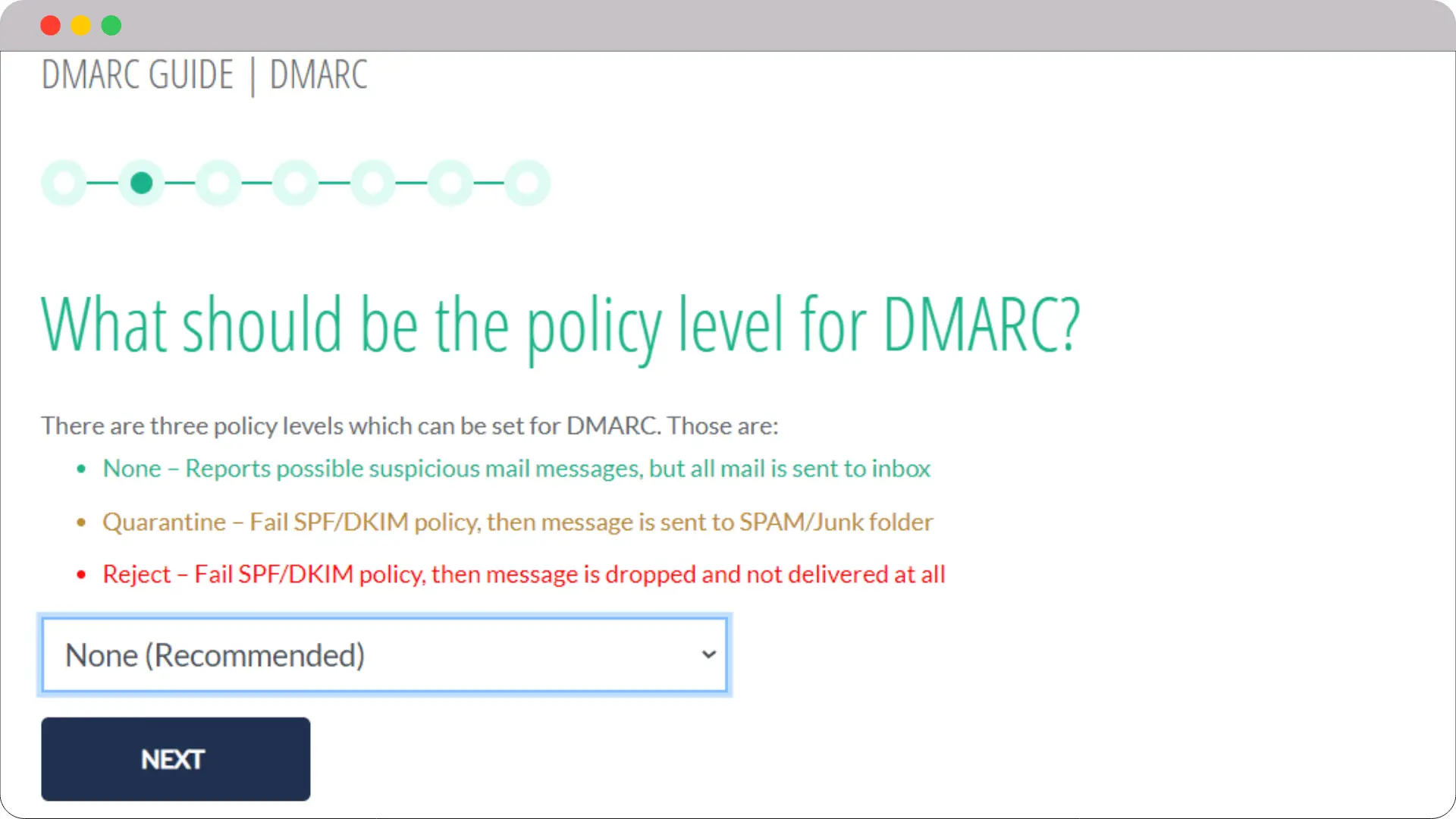 SPF, DKIM, DMARC explained: Enhancing email security and trust 17 DMARC Setup Policy Level