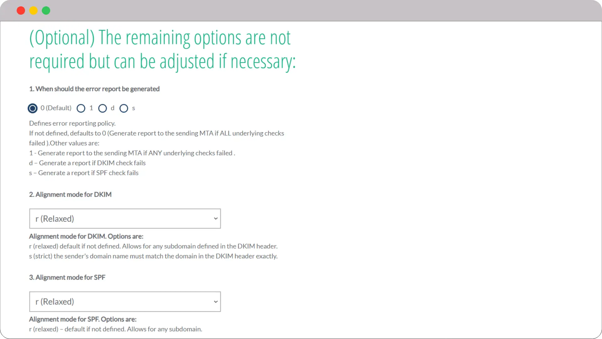 SPF, DKIM, DMARC explained: Enhancing email security and trust 21 DMARC Setup Remaining Options
