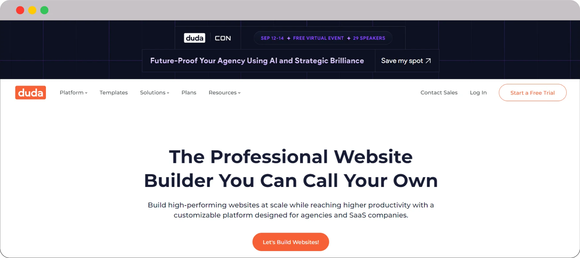 Duda SaaS Website Builder