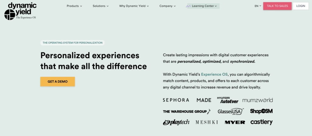 DynamicYield AI for business