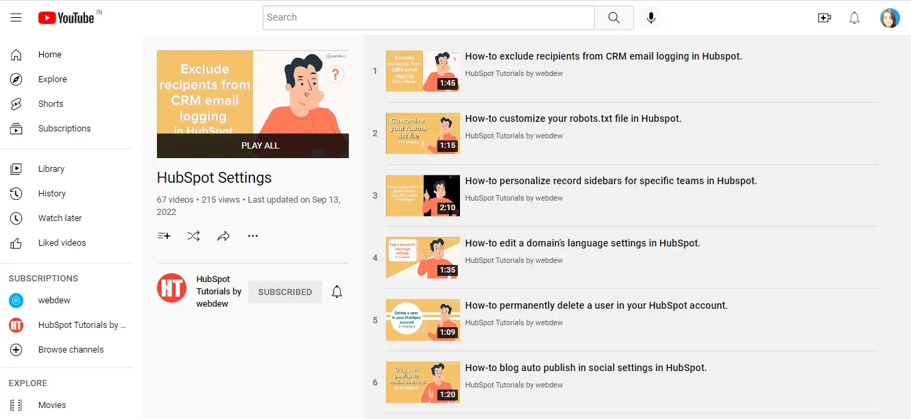 HubSpot setting HubSpot tutorials by webdew