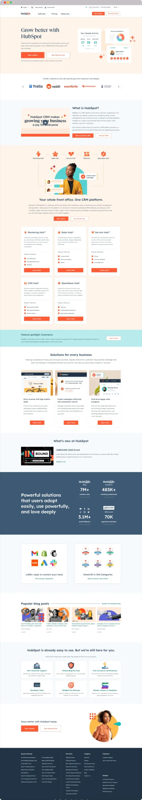 SaaS Website Examples: Discover the Power of Great Design 1 Hubspot Website 1 scaled