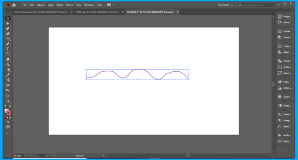 Illustrator draw a curved path