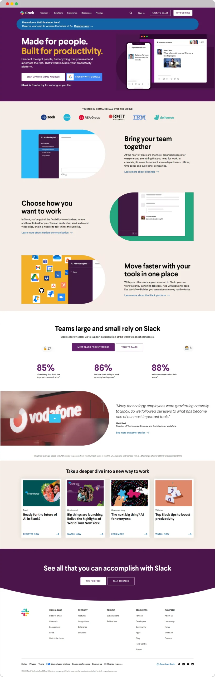SaaS Website Examples: Discover the Power of Great Design 4 Slack Home Page scaled