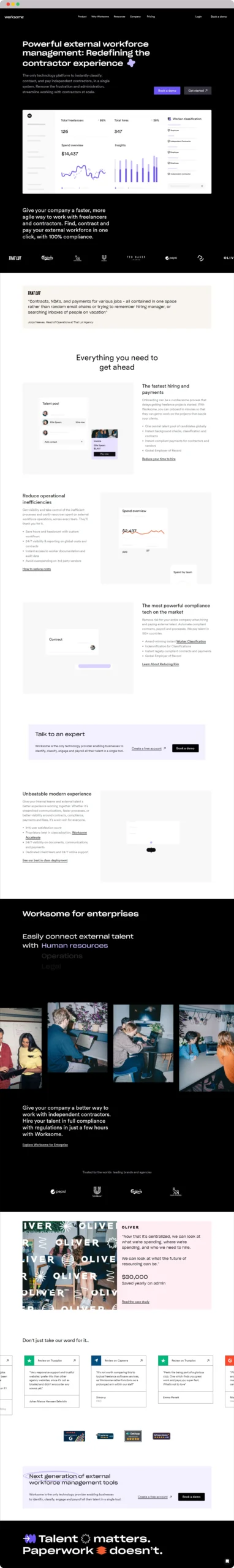SaaS Website Examples: Discover the Power of Great Design 15 Worksome homepage scaled