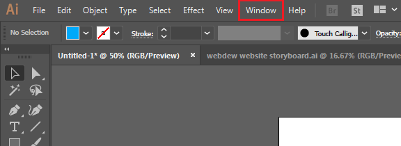 alignment panel from the window