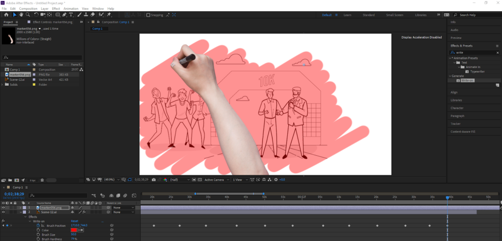 apply a hand over the graphic