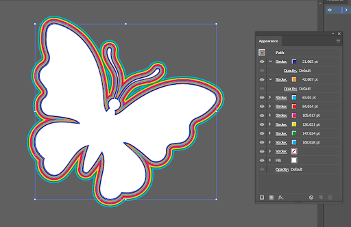 butterfly in multiple stroke view