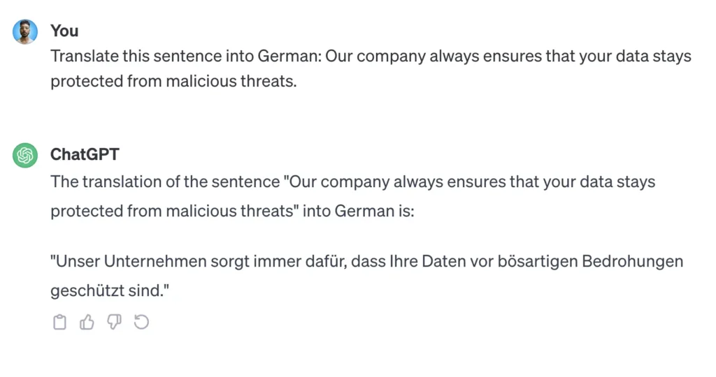 chatgpt language translation