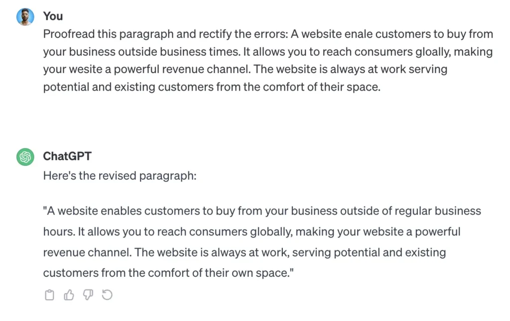 chatgpt proofreading