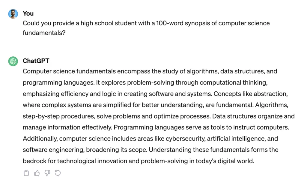 chatgpt summarizing data