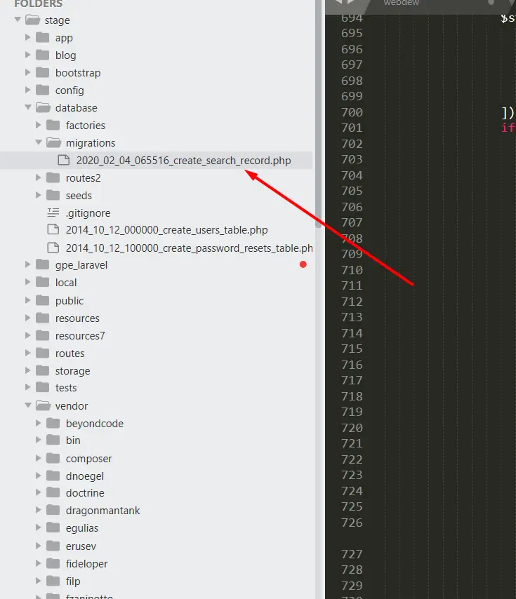 A Step-by-Step Guide on how to Login with Google in Laravel 9 check the migration file 1
