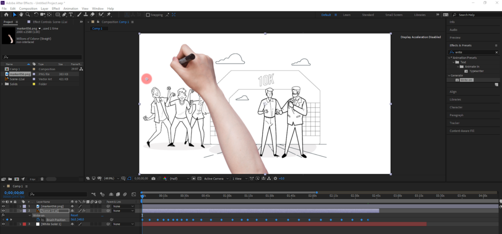 click on the brush position setting