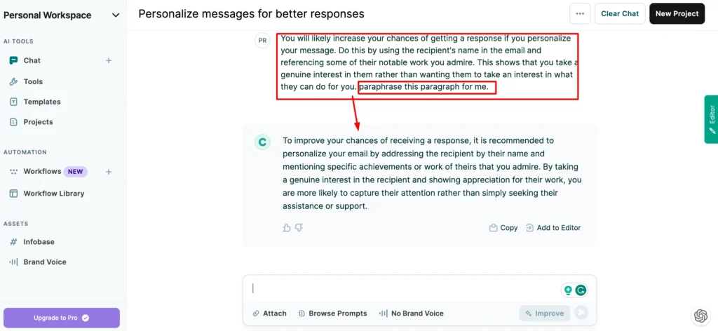 copyai paraphrased content