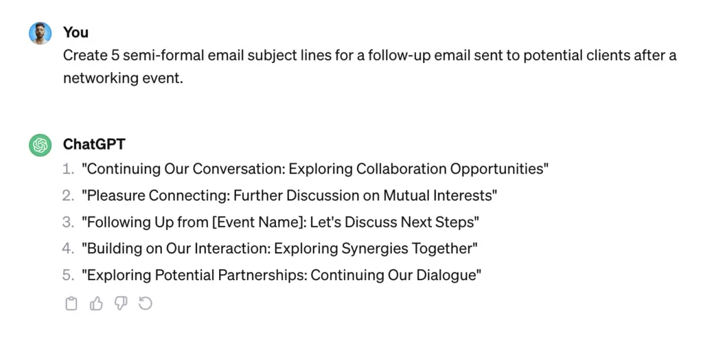 creating email subject lines with chatgpt