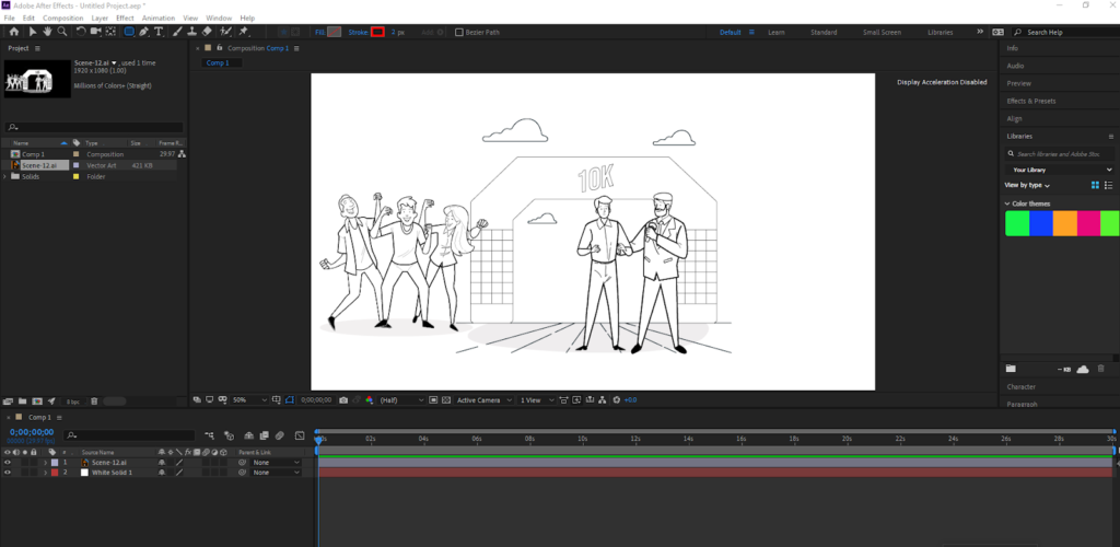 drag the files into the timeline