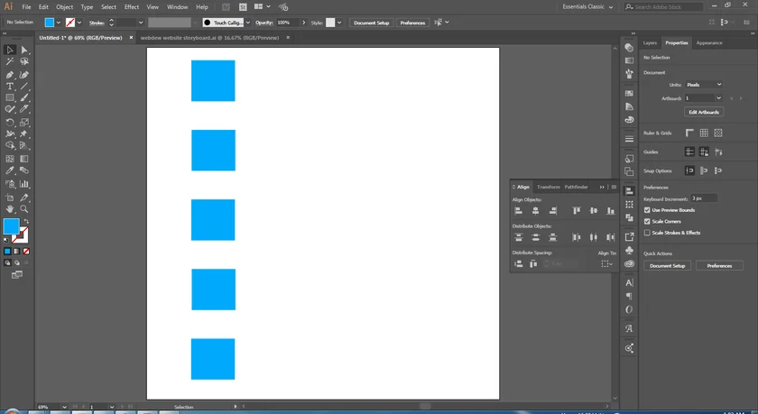 evenly distributed space