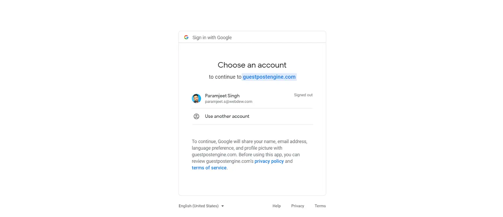 A Step-by-Step Guide on how to Login with Google in Laravel 17 google sign in page