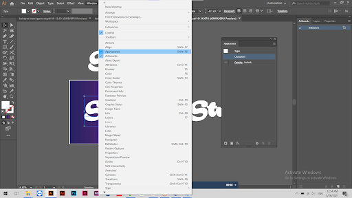 illustrator appearance section