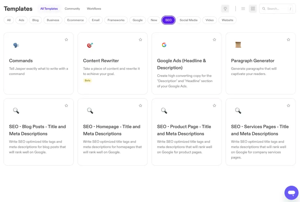 ChatGPT vs Jasper AI: Comparing two of the best AI platforms 23 jasper available templates