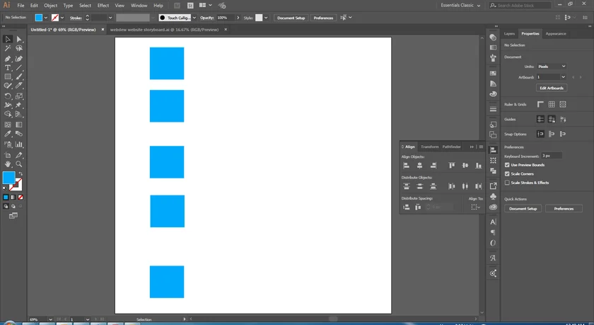 left align rectangular shapes