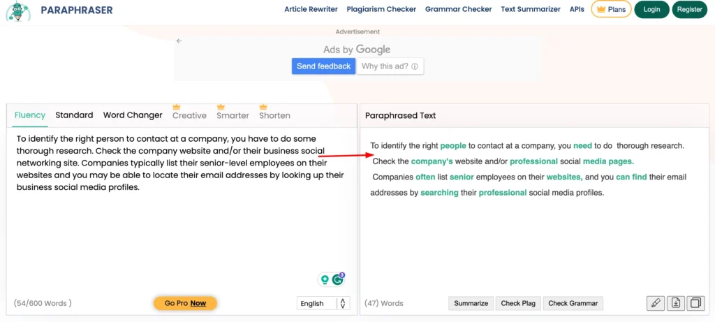 paraphraserio paraphrased content