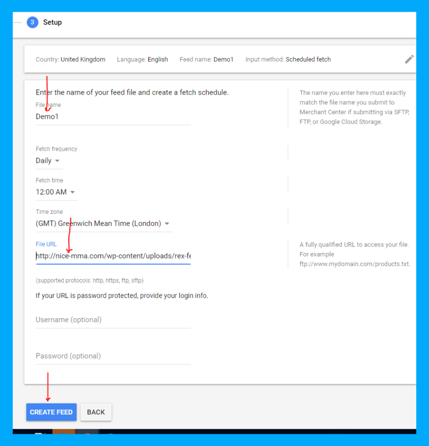 How to setup Google Product Listing Ads with these Easy Tips? 8 paste the copied feed url 1