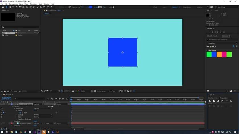 paste your shape on the timeline