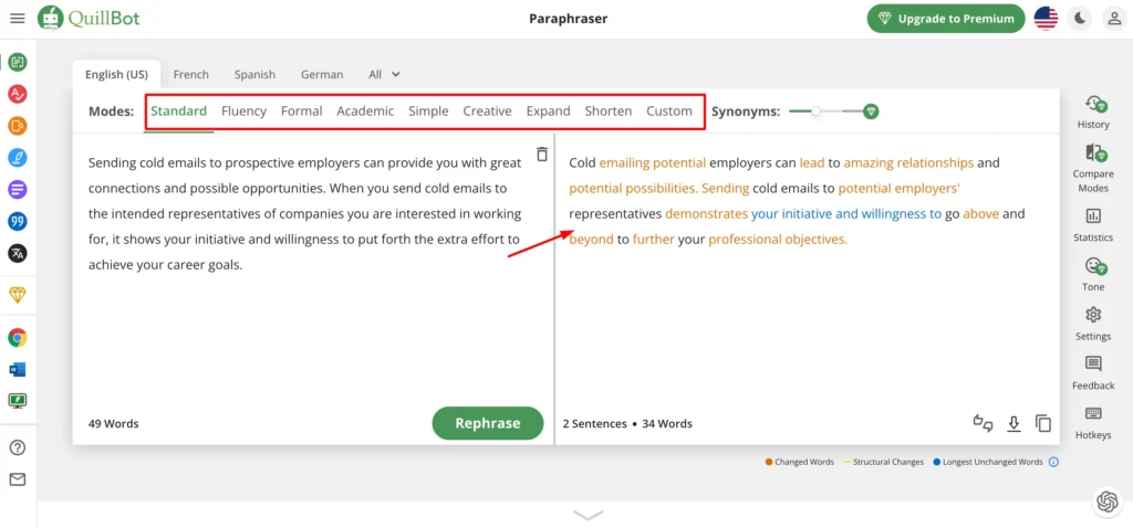 quillbot paraphrased content