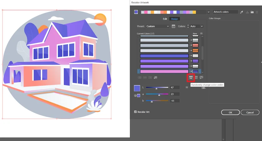 randomly changing colors