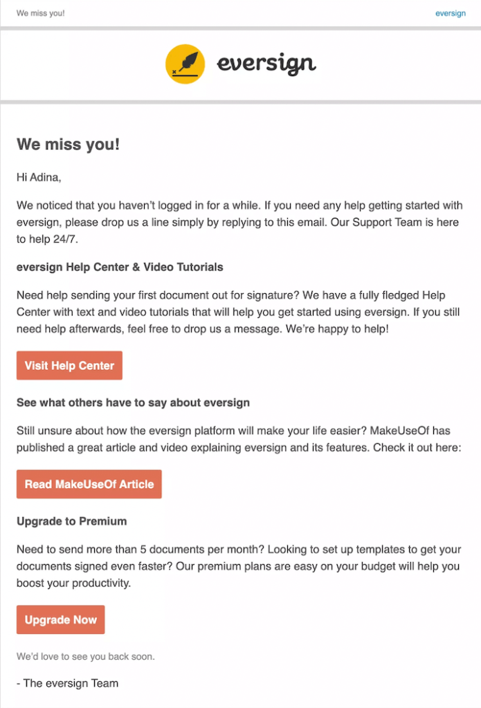 reengagement emails saas eversign 1