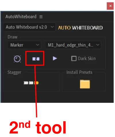 select second tool from auto whiteboard menu