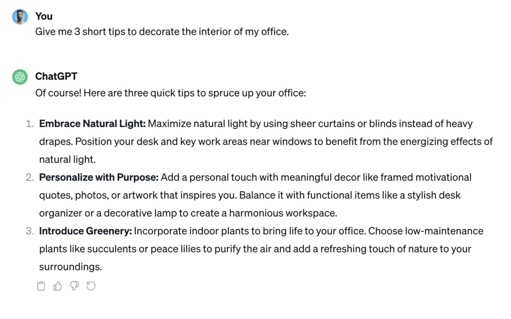 using chatgpt for unique perception