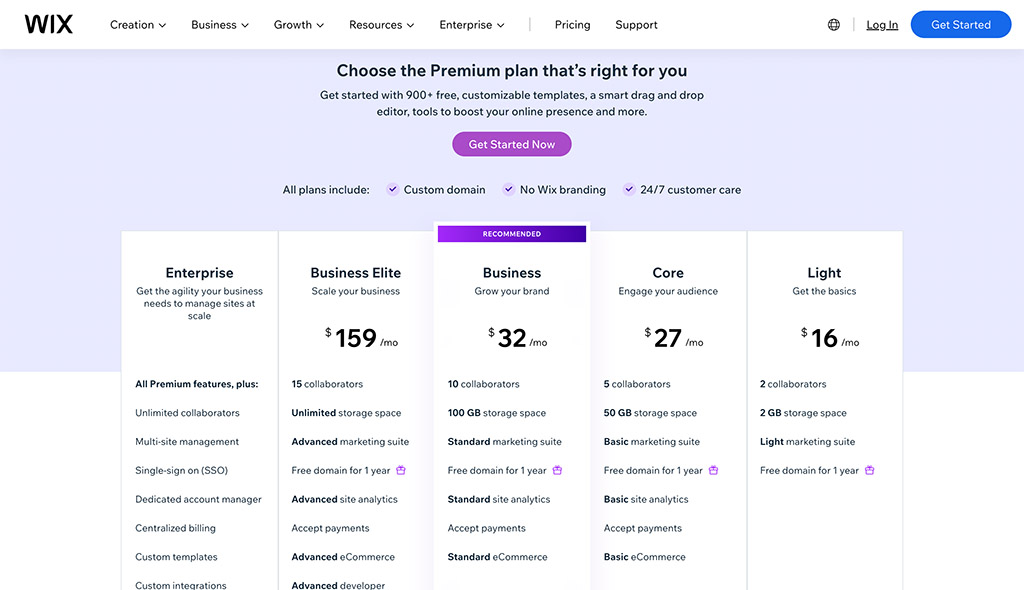 wix-pricing-plan
