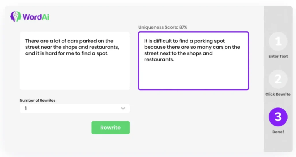 wordai paraphrased content 1