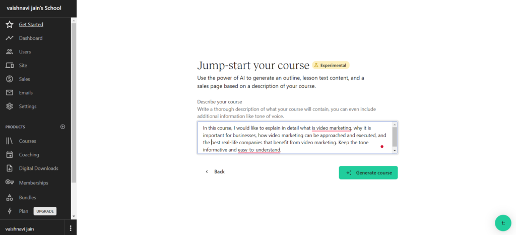 Add description of your course