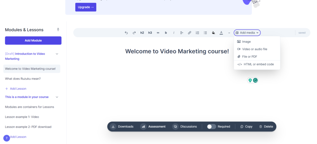 Add media as per choice