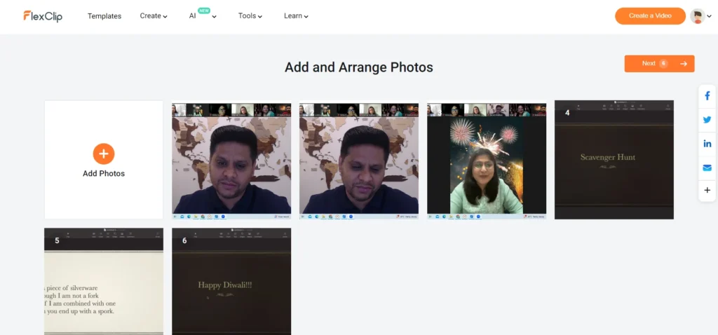 Honest FlexClip Review: In-depth Guide for your Decision-Making 32 Add photos to make slideshow