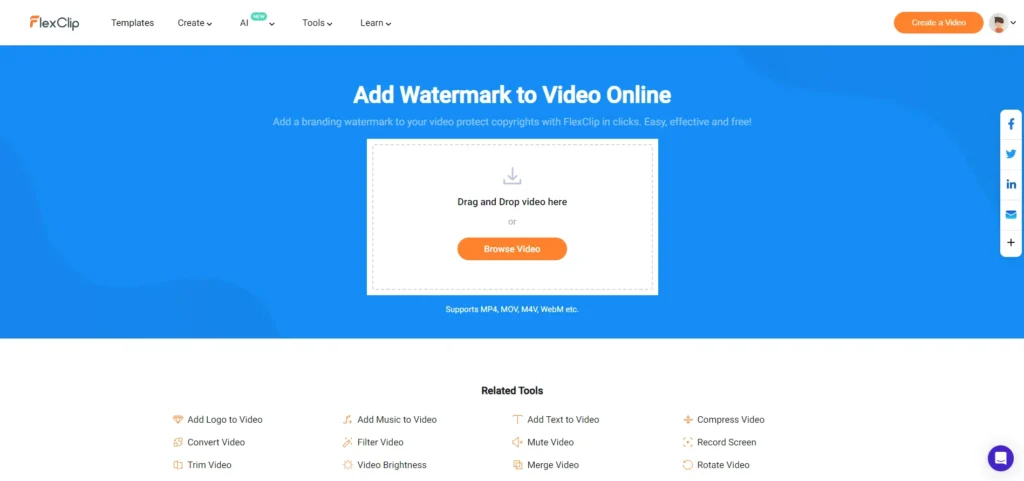 Honest FlexClip Review: In-depth Guide for your Decision-Making 63 Add watermark to video