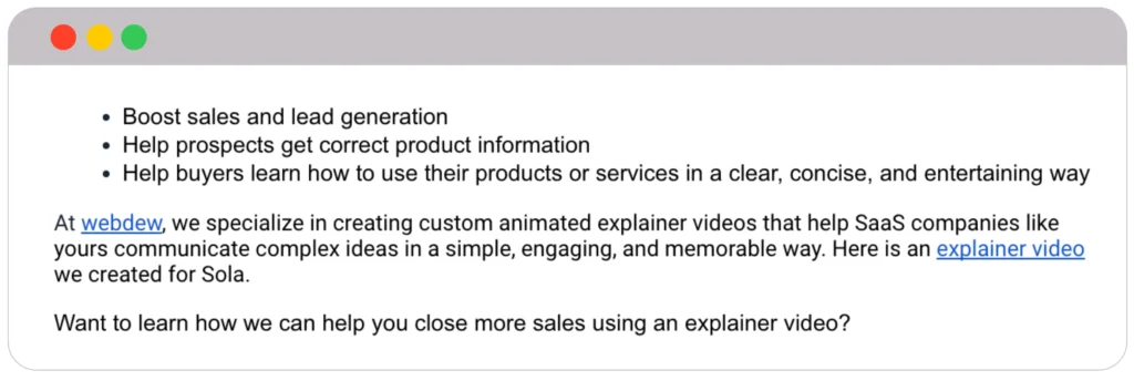 Addition of professionalism in the email