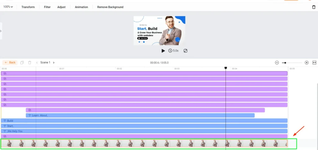 Honest FlexClip Review: In-depth Guide for your Decision-Making 14 Adjusting timeline as per the scene
