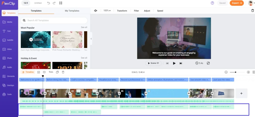 Honest FlexClip Review: In-depth Guide for your Decision-Making 26 Adjustment-of-audio