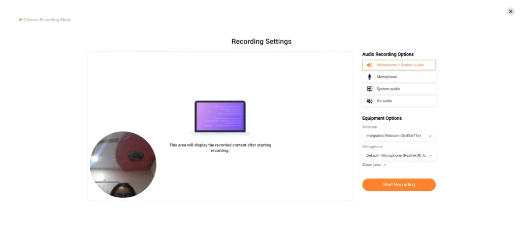 Honest FlexClip Review: In-depth Guide for your Decision-Making 42 Audio and Video settings in Screen Webcam option