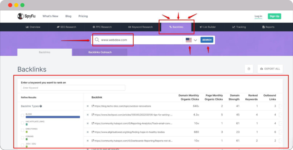 Dominate Search Engine with Backlink Checker: Our 20 Free & Paid Picks 64 Backlink data of the added domain 1536x790 1