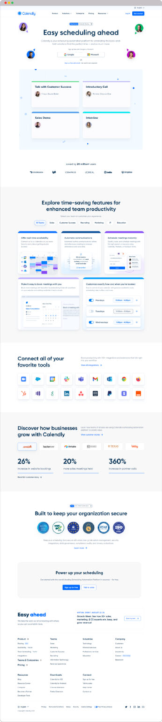 Clear value propsition on Calendly website 346x1536 1