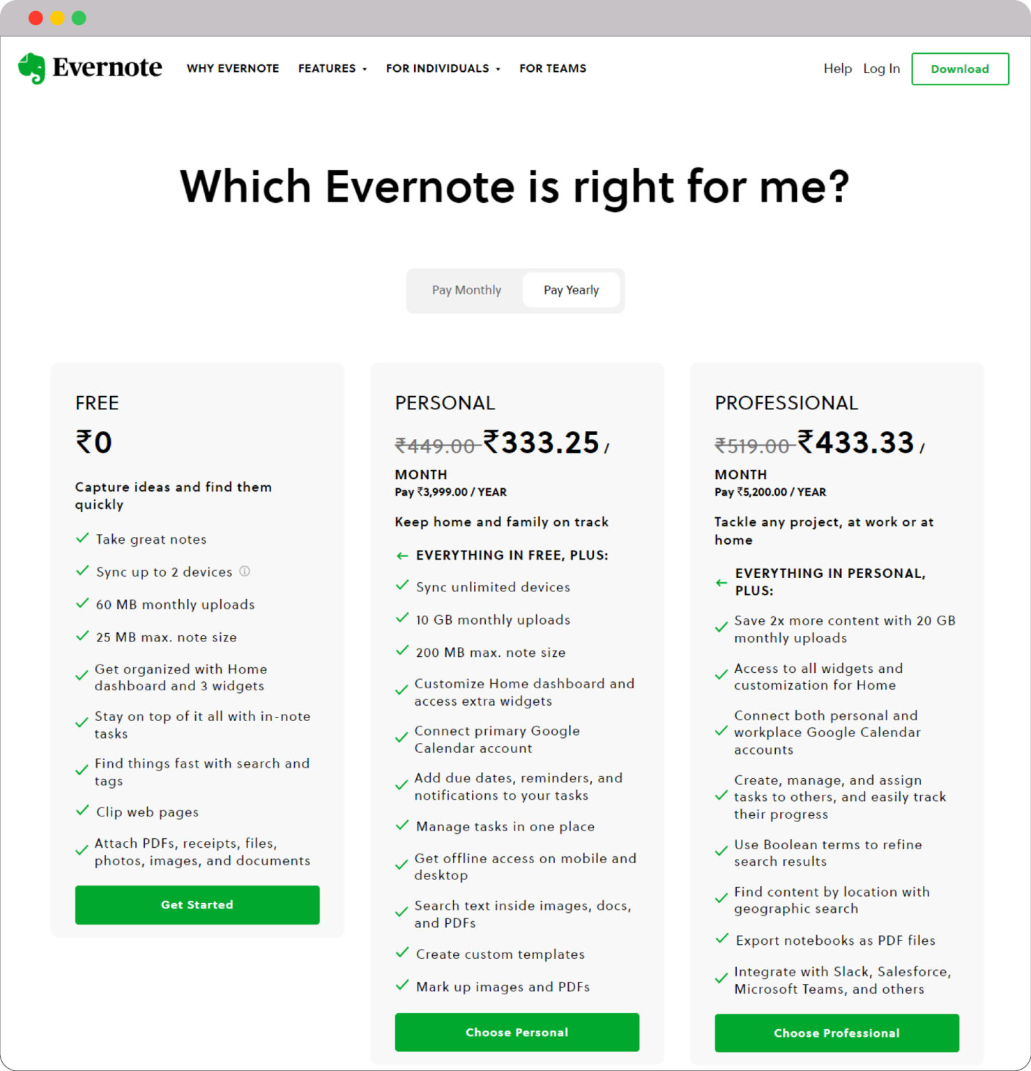 Feature based pricing Evernote 1479x1536 1